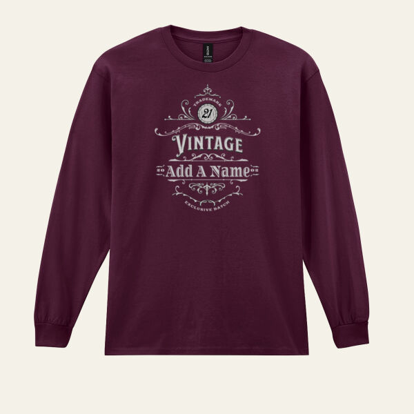 Vintage 21st Birthday L/S Personalised T Shirt Thumbnail