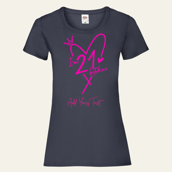 21st Birthday Personalised Ladies T Shirt  Thumbnail