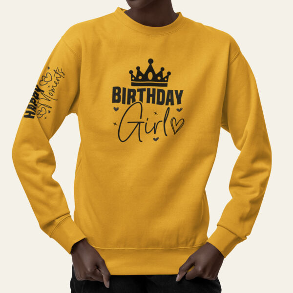 Birthday Girl Print Sleeve Sweatshirt Thumbnail